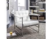 Serene Stainless Steel Lounge Chair in White