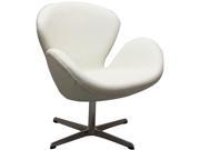 Wing Leather Lounge Chair in White