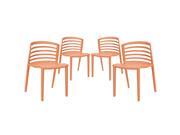 Curvy Dining Chairs Set of 4 in Orange