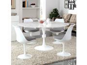 Lippa 60 Artificial Marble Dining Table in White
