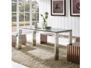 Gridiron Stainless Steel Dining Table in Silver