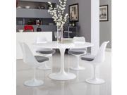 Lippa 54 Wood Top Dining Table in White