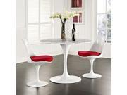 Lippa 40 Artificial Marble Dining Table in White