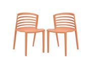 Curvy Dining Chairs Set of 2 in Orange