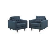 Empress Armchair Upholstered Set of 2 in Azure