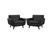 Engage Leather Sofa Set in Black