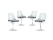 Lippa Dining Side Chair Fabric Set of 4 in Gray