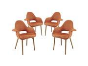 Aegis Dining Armchair Set of 4 in Orange