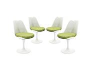 Lippa Dining Side Chair Fabric Set of 4 in Green