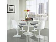 Lippa 5 Piece Fiberglass Dining Set in Gray