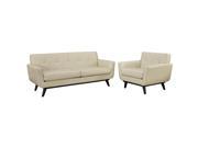 Engage 2 Piece Leather Living Room Set in Beige