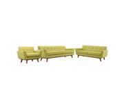 Engage Sofa Loveseat and Armchair Set of 3 in Wheatgrass