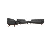 Engage Sofa Loveseat and Armchair Set of 3 in Gray