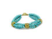 Stunning Turquoise Reconstructed and Brass Bracelet Size 7