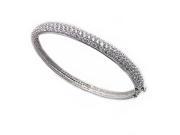 Exquisite Sterling Silver and Pave Set Cubic Zirconia Bangle Bracelet