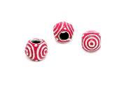 Cheneya Sterling Silver and Pink Enamel Bead in a Circle Design Compatible with Pandora Chamilia Troll