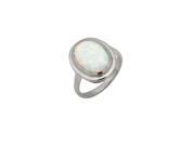 October Birthday! White Lab Created Opal Ring Set in Sterling Silver
