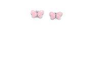 Adorable Pink Butterfly enamel earrings in Sterling silver