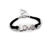 Black ultra suede bracelet with LOVE adornment