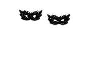 Dramatic Black Crystal Studded Harlequin Mask Earrings in Sterling Silver.