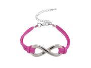 Eye Catching Pink Bracelet with a silver Infinity symbol adjustable length