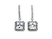 Sterling Silver and Cubic Zirconia Drop Earrings
