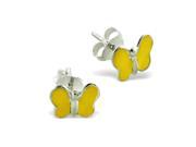 Children s Yellow Butterfly Earrings in Sterling Silver
