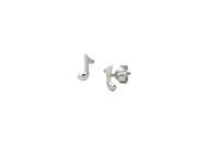 Adorable Musical Note Sterling Silver Stud Earrings