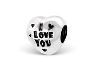 ?I Love You? Cheneya Sterling Silver Heart Bead