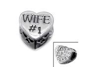 Cheneya 1 Wife Sterling Silver Bead with Crystal Stones
