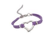 Stylish Purple Bracelet with Metal Heart 6 8 Length