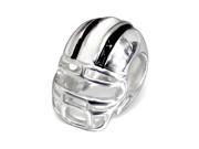 Ultra Modern Cheneya Sterling Silver Black and White NFL or College Team Football Helmet Bead with Epoxy Color