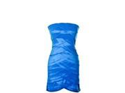 Blue Layered Juniors Tube Top Bandage Style Satin Dress Medium