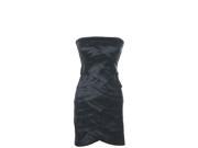 Black Layered Tube Top Bandage Style Satin Dress Medium