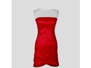 Red Layered Tube Top Bandage Style Satin Dress Medium