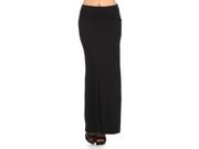 Solid Black Maxi Skirt with Banded Waist Size Medium