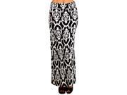 Black and White Maxi Skirt with Damask Pattern Size Large