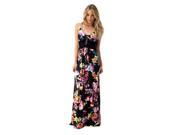 Sky Collection Black Floral Rafe Corset Style Sleeveless Maxi Dress Small