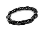 Surgical Grade Mens Stainless Steel 10mm Black Mariner Chain Link Bracelet