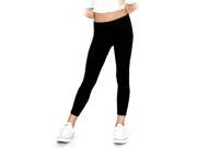 Girls Solid Black Leggings Stretchy Bottoms Small