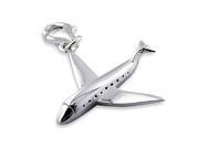 Sterling Silver Plane Charm with Lobster Claw Closure