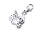Silver Baby Carriage Charm with Lobster