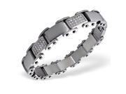 Men s High Polish Stainless Steel Link Bracelet