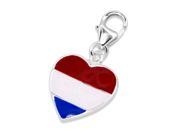 Sterling Silver Netherland Flag Charm with Lobster Claw