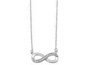 Sterling Silver Infinity Knot Necklace With Cubic Zirconia and Attached Necklace. 16 2