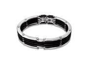 Super Cool Flexible Men s Rubber and Stainless Steel Bracelet