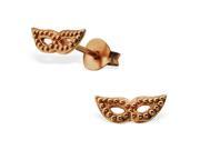 Rose Gold Plated Sterling Silver Masquerade Ball Eye Mask Stud Post Earrings