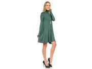 Sleek Soft Hunter Green Long Sleeve Turtleneck Dress Medium
