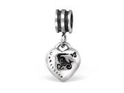 Sterling Silver Dangling Cheneya Capricorn Zodiac Heart Bead Fits Most Bracelets