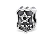Sterling Silver Cheneya Police Chief Badge Bead Fits Most Major Charm Bracelets